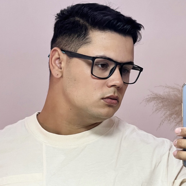 Armação de Óculos 76006 Quadrado Preto e Azul Claro